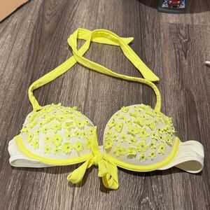 Victoria's Secret Yellow Floral Bikini Top